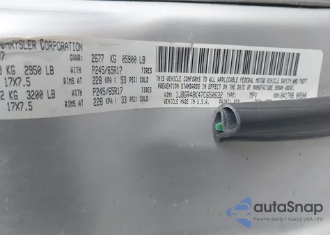 2007 Jeep Grand Cherokee Laredo из США, поврежденный, VIN 1J8GR48K47C650632